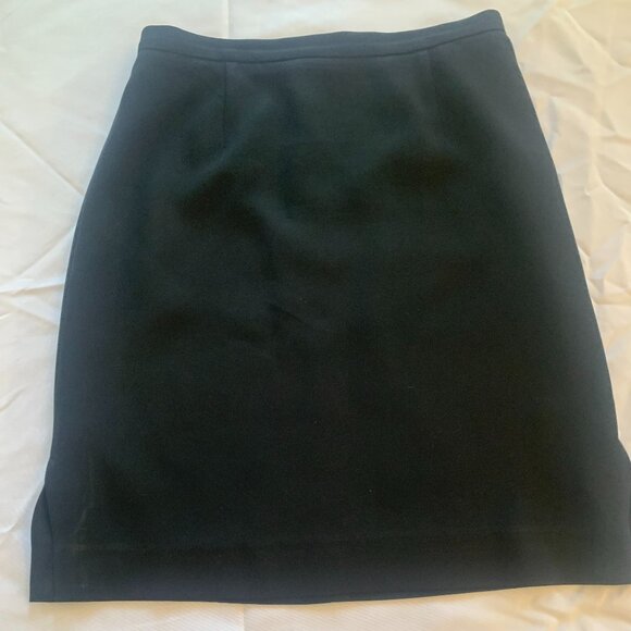 Ann Taylor Classic Black Pencil Skirt Back Zipper Side Slits Knee Length Size 6 - Picture 1 of 6